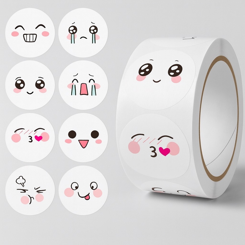 Cartoon Emoticon Stickers Cute Waterproof For Diary Decors SMILE FACE